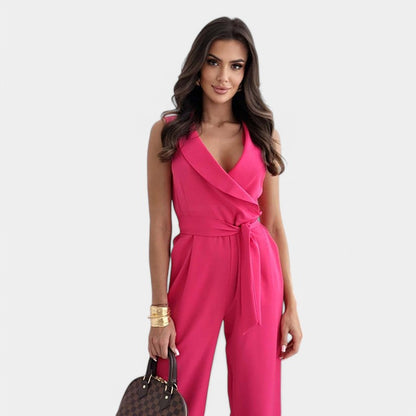 Gleame.-Jurken &amp; Jumpsuits-Gleame Jumpsuit - Elegante jumpsuit met wijde pijpen