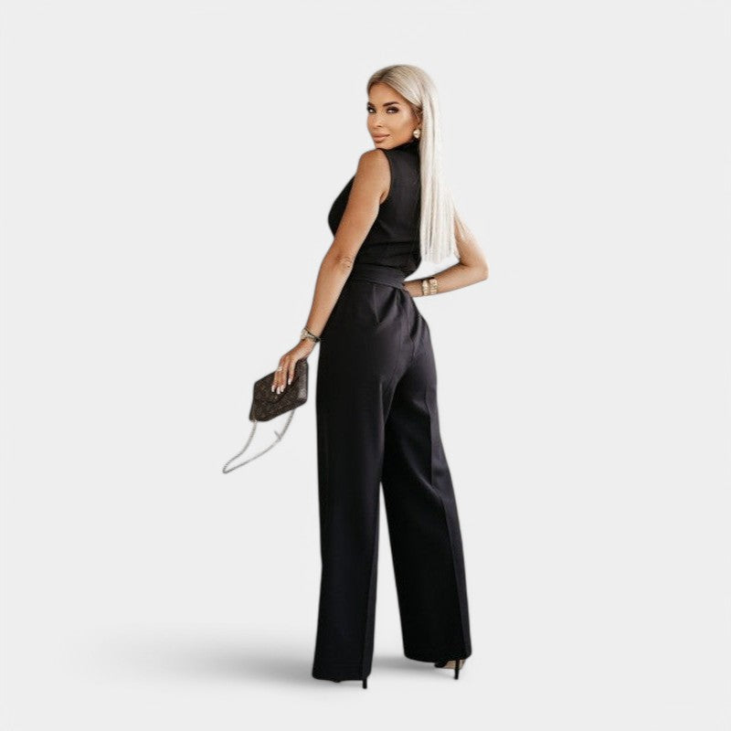 Gleame.-Jurken &amp; Jumpsuits-Gleame Jumpsuit - Elegante jumpsuit met wijde pijpen