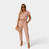 Gleame.-Jurken & Jumpsuits-Gleame Jumpsuit - Feestelijke polyester jumpsuit met strikdetail