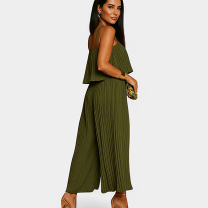 Gleame.-Jurken &amp; Jumpsuits-Gleame Jumpsuit - One-piece vrouwen khaki met plooien