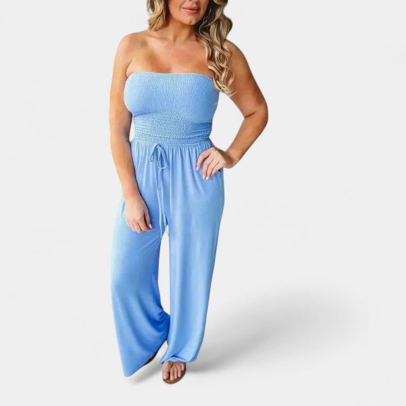 Gleame.-Jurken &amp; Jumpsuits-Gleame Jumpsuit - Strapless casual lange jumpsuit voor dames