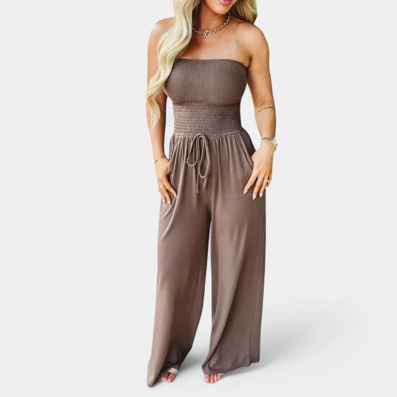Gleame.-Jurken &amp; Jumpsuits-Gleame Jumpsuit - Strapless casual lange jumpsuit voor dames
