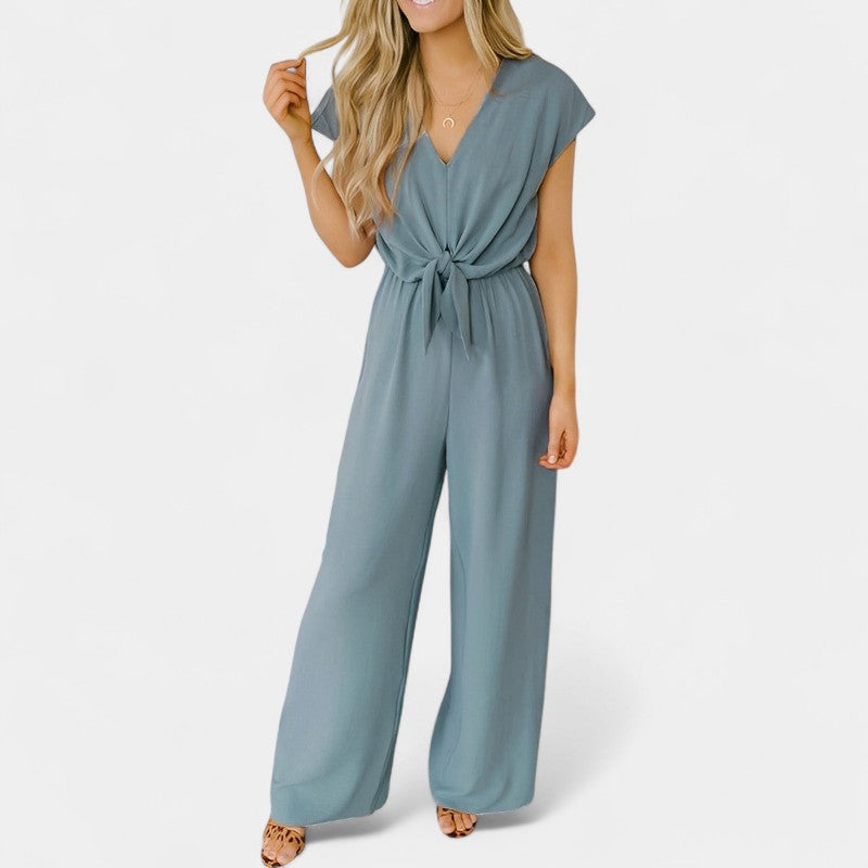 Gleame.-Jurken &amp; Jumpsuits-Gleame Jumpsuit - V-hals korte mouw casual jumpsuit