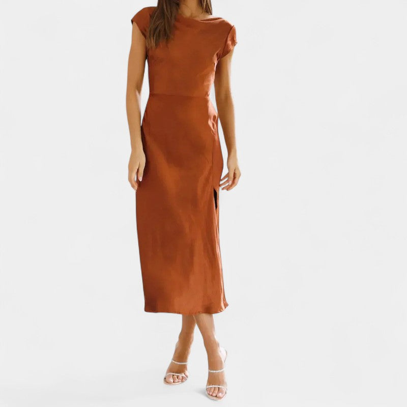 Gleame.-Jurken &amp; Jumpsuits-Gleame Jurk - Casual katoenen linnen zomerjurk voor dames
