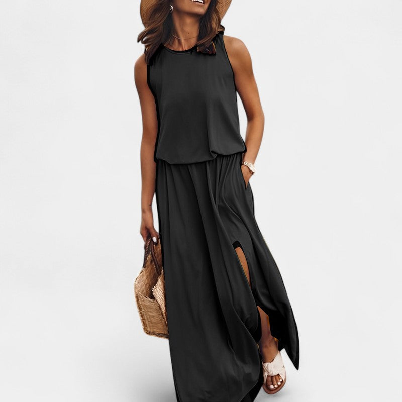Gleame.-Jurken &amp; Jumpsuits-Gleame Jurk - Casual mouwloze jurk voor de zomer
