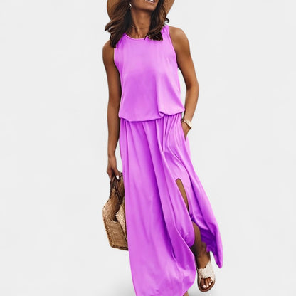 Gleame.-Jurken &amp; Jumpsuits-Gleame Jurk - Casual mouwloze jurk voor de zomer