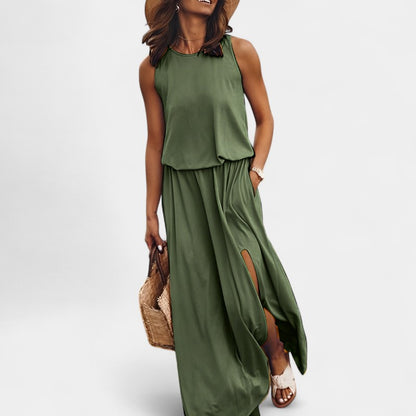 Gleame.-Jurken &amp; Jumpsuits-Gleame Jurk - Casual mouwloze jurk voor de zomer