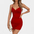Gleame.-Jurken & Jumpsuits-Gleame Jurk - Elegante V-hals strap bodycon jurk voor vrouwen