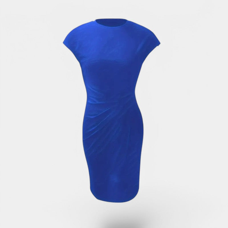 Gleame.-Jurken &amp; Jumpsuits-Gleame Jurk - Elegante jurk met korte mouwen en geplooide taille