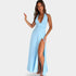 Gleame.-Jurken & Jumpsuits-Gleame Jurk - Elegante jurk met diepe V-hals en kant