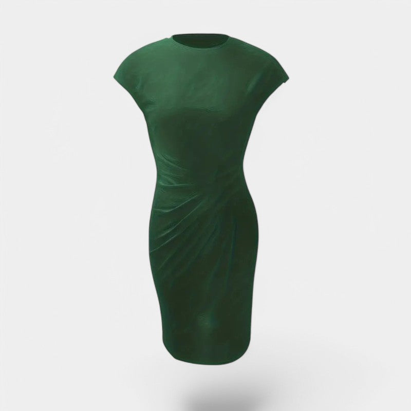 Gleame.-Jurken &amp; Jumpsuits-Gleame Jurk - Elegante jurk met korte mouwen en geplooide taille