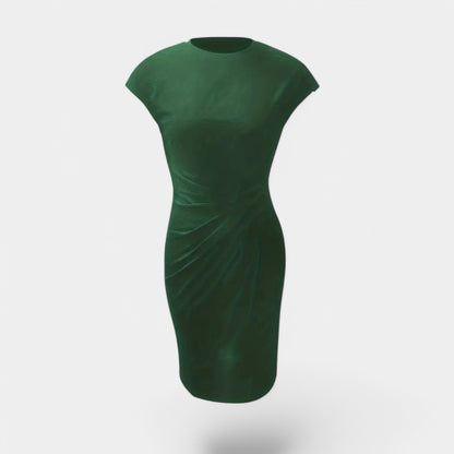 Gleame.-Jurken &amp; Jumpsuits-Gleame Jurk - Elegante jurk met korte mouwen en geplooide taille
