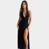 Gleame.-Jurken & Jumpsuits-Gleame Jurk - Elegante jurk met diepe V-hals en kant