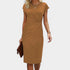 Gleame.-Jurken & Jumpsuits-Gleame Jurk - Elegante jurk met korte mouwen en geplooide taille