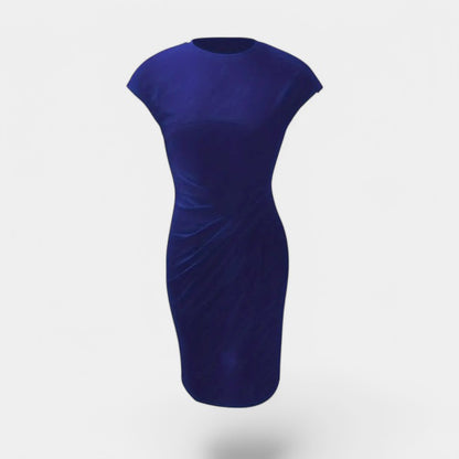 Gleame.-Jurken &amp; Jumpsuits-Gleame Jurk - Elegante jurk met korte mouwen en geplooide taille