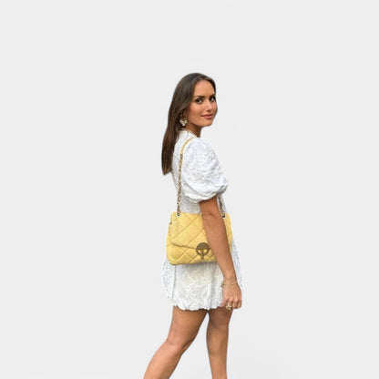Gleame.-Jurken &amp; Jumpsuits-Gleame Jurk - Elegante witte jurk met korte mouwen