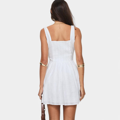 Gleame.-Jurken &amp; Jumpsuits-Gleame Jurk - Elegante witte mini jurk voor avondfeest