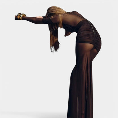 Gleame.-Jurken &amp; Jumpsuits-Gleame Jurk - Lange mouwen bodycon dress voor feesten en avonden