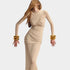 Gleame.-Jurken & Jumpsuits-Gleame Jurk - Lange mouwen bodycon dress voor feesten en avonden