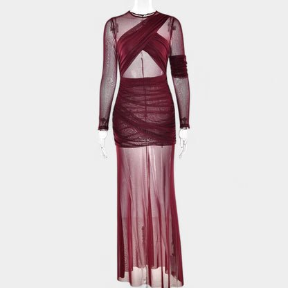 Gleame.-Jurken &amp; Jumpsuits-Gleame Jurk - Lange mouwen bodycon dress voor feesten en avonden
