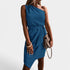 Gleame.-Jurken & Jumpsuits-Gleame Jurk - One shoulder zomerjurk met tailleband