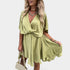 Gleame.-Jurken & Jumpsuits-Gleame Jurk - Stijlvolle soepelvallende jurk met V-hals