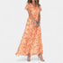 Gleame.-Jurken & Jumpsuits-Gleame Jurk - V-hals casual lange jurk met korte mouwen
