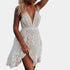 Gleame.-Jurken & Jumpsuits-Gleame Jurk - V-hals witte jurk met kant voor de zomer