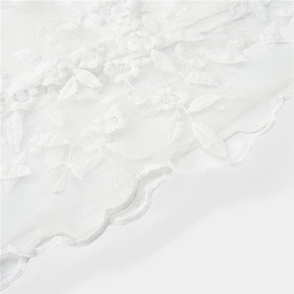 Gleame.-Jurken &amp; Jumpsuits-Gleame Jurk - V-hals witte jurk met kant voor de zomer