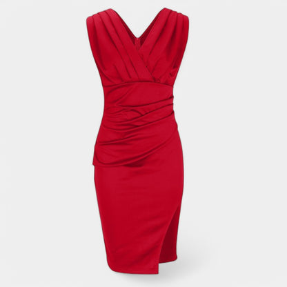 Gleame.-Jurken &amp; Jumpsuits-Gleame Jurk - met V-hals en split voor elke gelegenheid