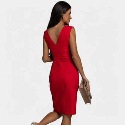 Gleame.-Jurken &amp; Jumpsuits-Gleame Jurk - met V-hals en split voor elke gelegenheid