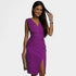 Gleame.-Jurken & Jumpsuits-Gleame Jurk - met V-hals en split voor elke gelegenheid