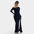 Gleame.-Jurken & Jumpsuits-Gleame Maxi Dress - Elegant ruches long bodycon maxi dress