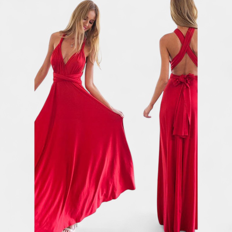 Gleame.-Jurken &amp; Jumpsuits-Gleame Maxi Dress - V-hals lange maxi jurk voor elke gelegenheid