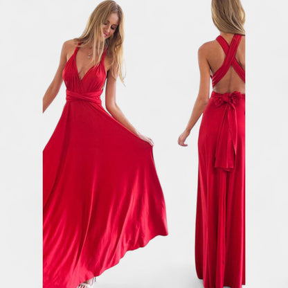 Gleame.-Jurken &amp; Jumpsuits-Gleame Maxi Dress - V-hals lange maxi jurk voor elke gelegenheid