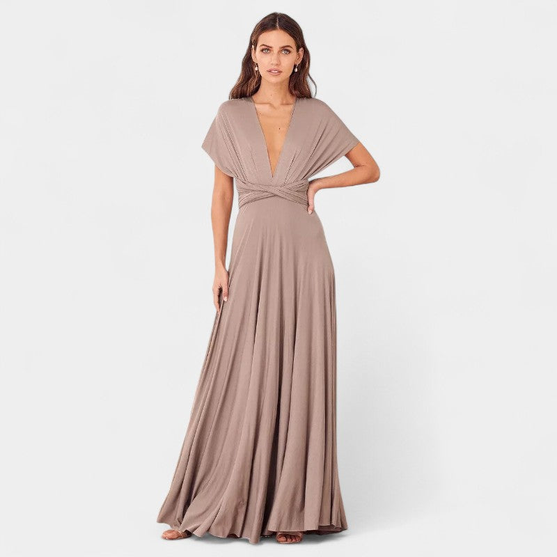 Gleame.-Jurken &amp; Jumpsuits-Gleame Maxi Dress - V-hals lange maxi jurk voor elke gelegenheid