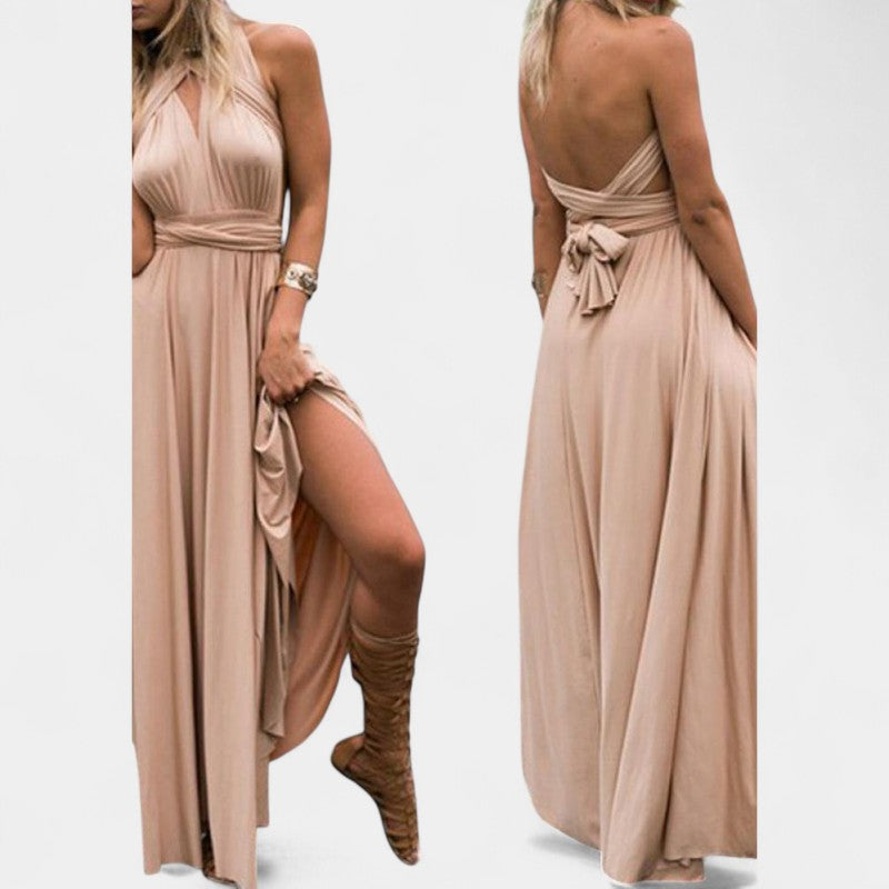 Gleame.-Jurken &amp; Jumpsuits-Gleame Maxi Dress - V-hals lange maxi jurk voor elke gelegenheid