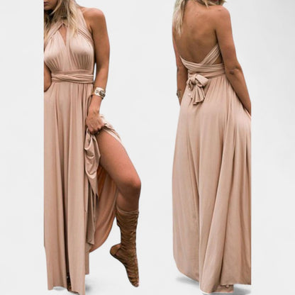 Gleame.-Jurken &amp; Jumpsuits-Gleame Maxi Dress - V-hals lange maxi jurk voor elke gelegenheid