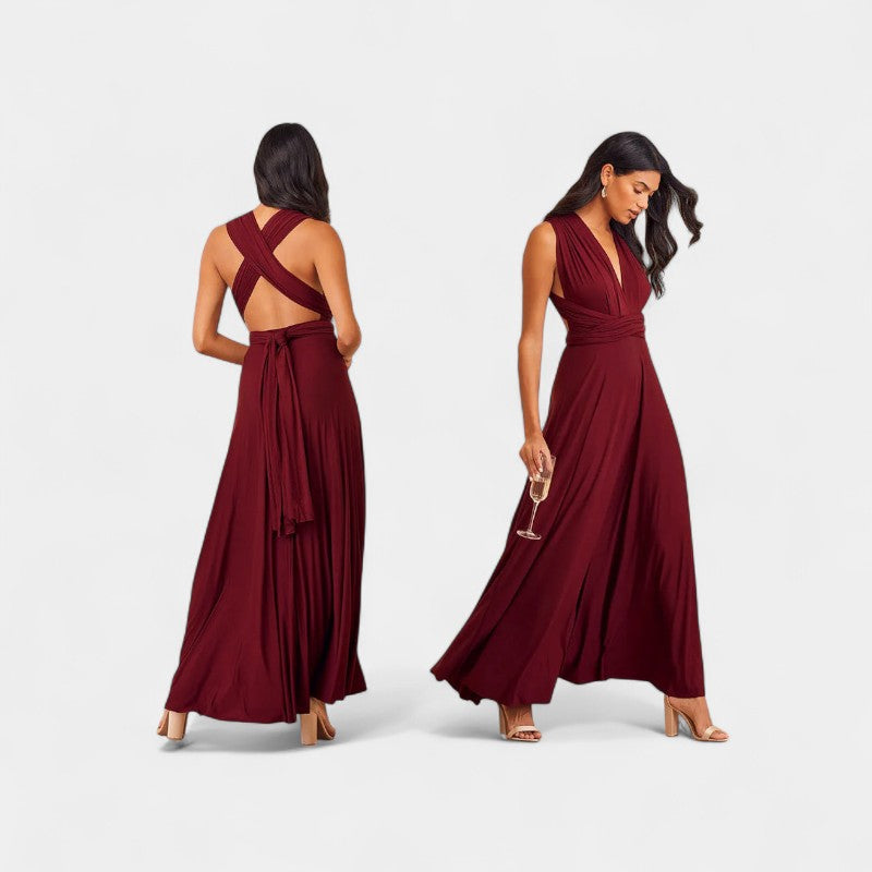 Gleame.-Jurken &amp; Jumpsuits-Gleame Maxi Dress - V-hals lange maxi jurk voor elke gelegenheid