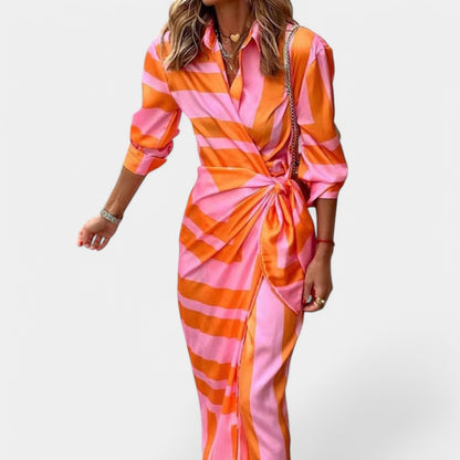 Gleame.-Jurken &amp; Jumpsuits-Gleame Maxi Wikkeljurk - Stijlvolle zomerjurk met wikkeldesign
