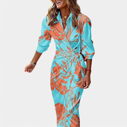 Gleame.-Jurken &amp; Jumpsuits-Gleame Maxi Wikkeljurk - Stijlvolle zomerjurk met wikkeldesign