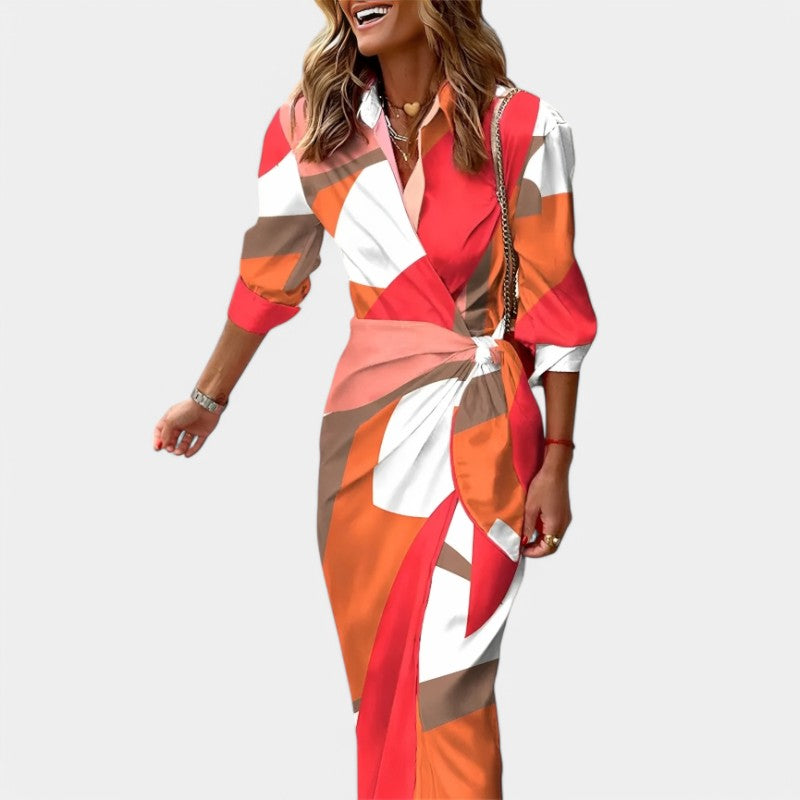 Gleame.-Jurken &amp; Jumpsuits-Gleame Maxi Wikkeljurk - Stijlvolle zomerjurk met wikkeldesign