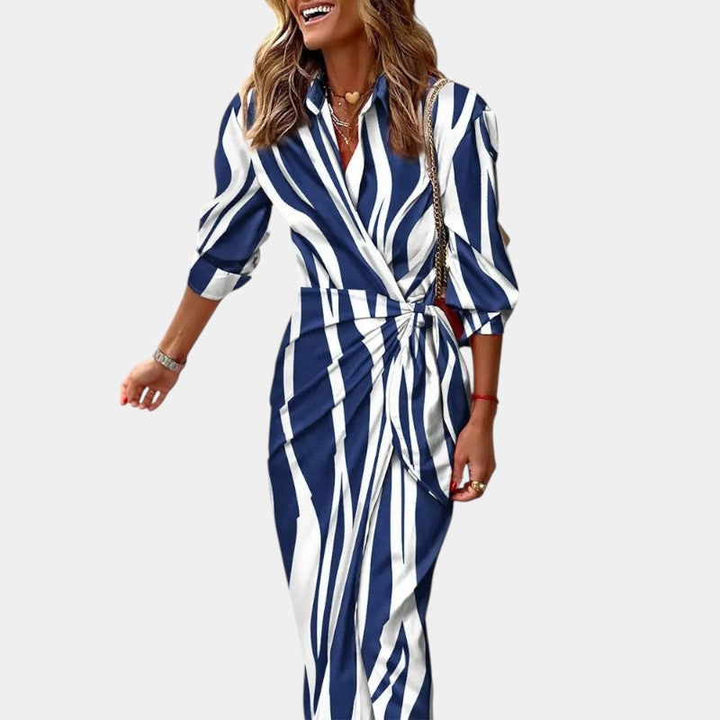 Gleame.-Jurken &amp; Jumpsuits-Gleame Maxi Wikkeljurk - Stijlvolle zomerjurk met wikkeldesign