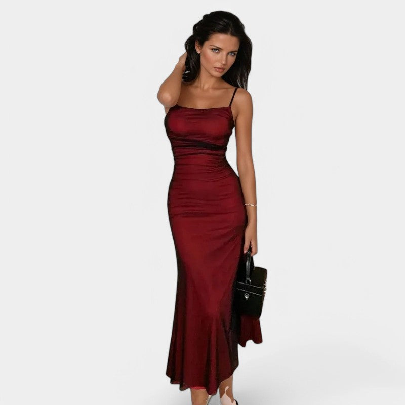 Gleame High-End Bodycon Dress - Lange strakke jurk met spaghetti bandjes