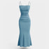 Gleame.-Jurken & Jumpsuits-Gleame Maxi jurk - Fitting slim spaghetti band met mermaid zoom