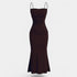 Gleame.-Jurken & Jumpsuits-Gleame Maxi jurk - Fitting slim spaghetti band met mermaid zoom