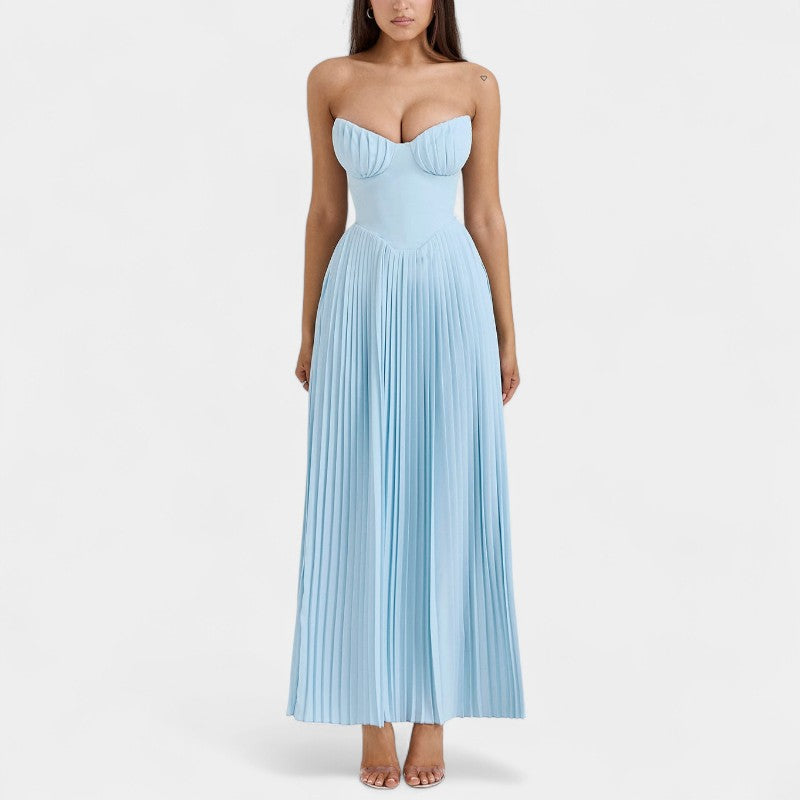 Gleame.-Jurken &amp; Jumpsuits-Gleame Maxi jurk - Vrouwen high waist maxi dress voor elke gelegenheid