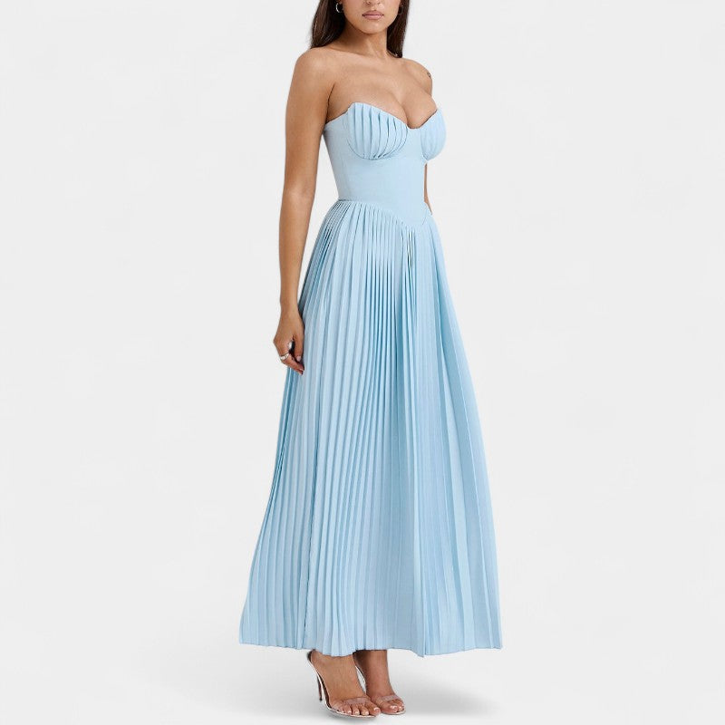 Gleame.-Jurken &amp; Jumpsuits-Gleame Maxi jurk - Vrouwen high waist maxi dress voor elke gelegenheid