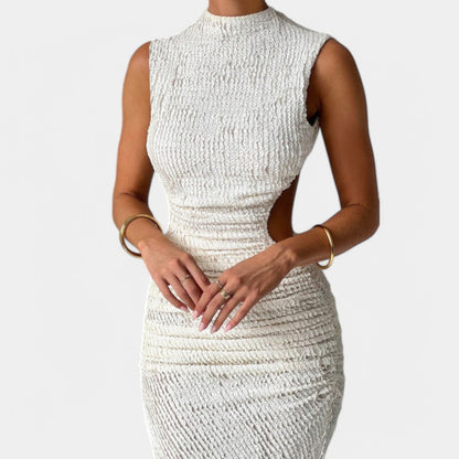 Gleame.-Jurken &amp; Jumpsuits-Gleame Midi jurk - Sexy mouwloze backless bodycon jurk