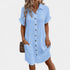  Gleame.-Jurken & Jumpsuits-Gleame Shirt - Casual V-hals button shirt voor dames